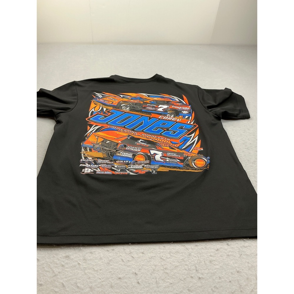 Sport-Tek‎ Corey Jones Racing T-Shirt Dirt Track Graphic Black Large Sporty - Picture 4 of 12